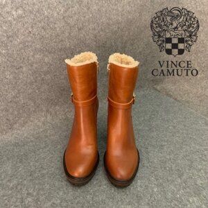 Vince Camuto NWT Women’s Egretala Shearling Leather Side Zip Heel Ankle Boots